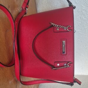 Calvin Klein Red Crossbody Bag with Structured Design
